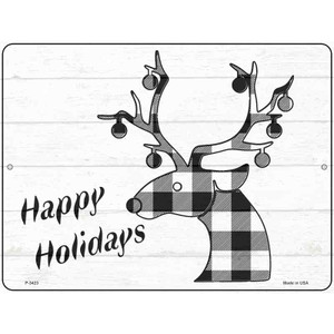 Happy Holidays Black Plaid Wholesale Novelty Metal Parking Sign