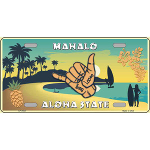 Hang Loose Hawaii Pineapple Novelty Wholesale Metal License Plate
