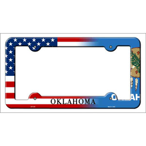 Oklahoma|American Flag Wholesale Novelty Metal License Plate Frame