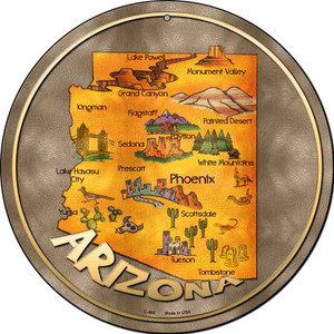 Arizona State Wholesale Novelty Metal Circular Sign