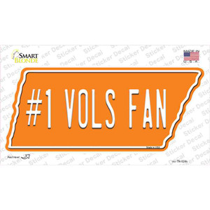 Number 1 Vols Fan Wholesale Novelty Tennessee Shape Sticker Decal