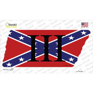 Confederate Three Percenter Wholesale Novelty Tennessee Shape Sticker Decal