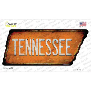 Tennessee Wholesale Novelty Rusty Tennessee Shape Sticker Decal