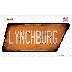 Lynchburg Wholesale Novelty Rusty Tennessee Shape Sticker Decal