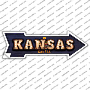 Kansas Bulb Lettering Wholesale Novelty Arrow Sticker Decal