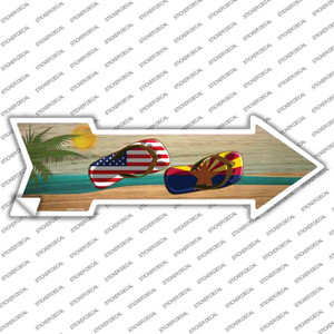 US and Arizona Flag Flip Flop Wholesale Novelty Arrow Sticker Decal