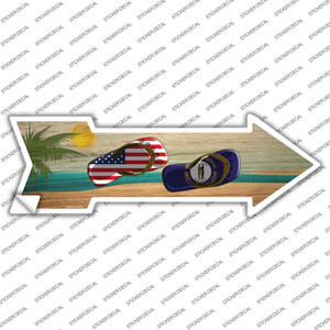 US and Kentucky Flag Flip Flop Wholesale Novelty Arrow Sticker Decal