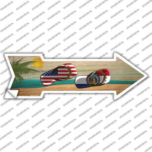 US and Missouri Flag Flip Flop Wholesale Novelty Arrow Sticker Decal