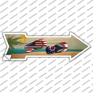 US and Ohio Flag Flip Flop Wholesale Novelty Arrow Sticker Decal