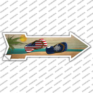US and South Carolina Flag Flip Flop Wholesale Novelty Arrow Sticker Decal