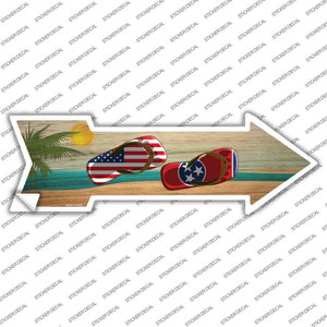 US and Tennessee Flag Flip Flop Wholesale Novelty Arrow Sticker Decal