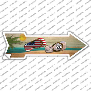 US and Route 66 Flip Flop Wholesale Novelty Arrow Sticker Decal