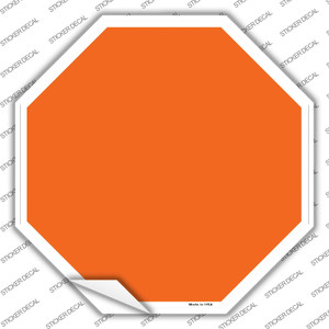 Orange Solid Wholesale Novelty Octagon Sticker Decal