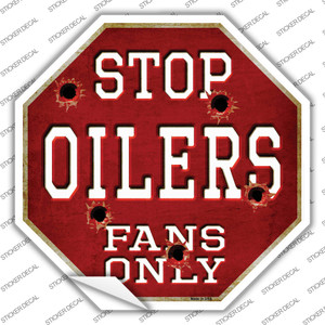 Oilers Fans Only Wholesale Novelty Octagon Sticker Decal