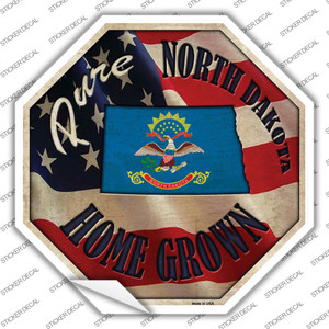 North Dakota Home Grown Wholesale Novelty Octagon Sticker Decal