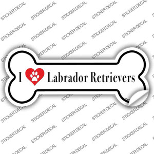 I Love Labrador Retrievers Wholesale Novelty Bone Sticker Decal