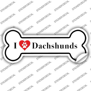 I Love Dachshunds Wholesale Novelty Bone Sticker Decal