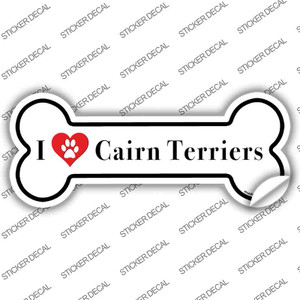 I Love Cairn terrieres Wholesale Novelty Bone Sticker Decal