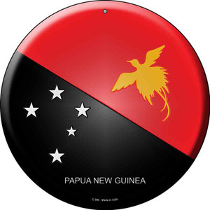 Papua New Guinea Country Wholesale Novelty Metal Circular Sign