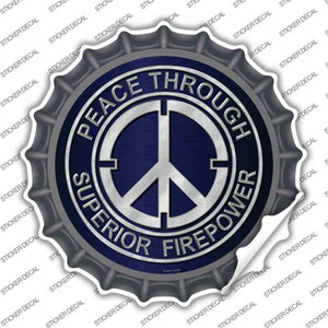 Peace Through Firepower Wholesale Novelty Bottle Cap Sticker Decal