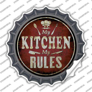 My Kitchen My Rules Wholesale Novelty Bottle Cap Sticker Decal