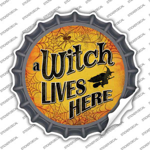 A Witch Lives Here Wholesale Novelty Bottle Cap Sticker Decal
