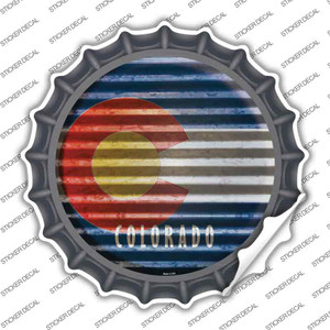 Colorado Flag Corrugated Wholesale Novelty Bottle Cap Sticker Decal