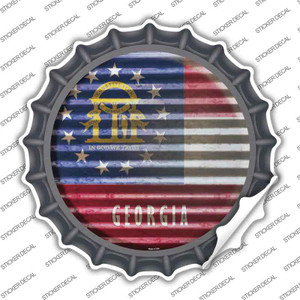 Georgia Flag Corrugated Wholesale Novelty Bottle Cap Sticker Decal