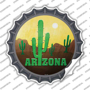 Arizona with Saguaro Wholesale Novelty Bottle Cap Sticker Decal
