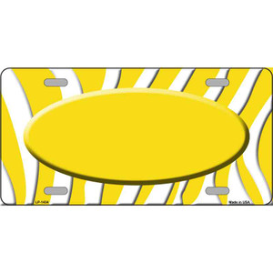 Yellow White Zebra Yellow Center Oval Wholesale Metal Novelty License Plate