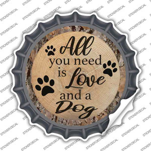 Love and a Dog Wholesale Novelty Bottle Cap Sticker Decal