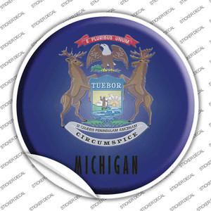 Michigan State Flag Wholesale Novelty Circle Sticker Decal