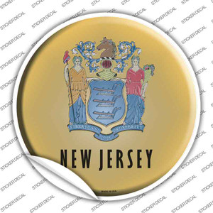 New Jersey State Flag Wholesale Novelty Circle Sticker Decal