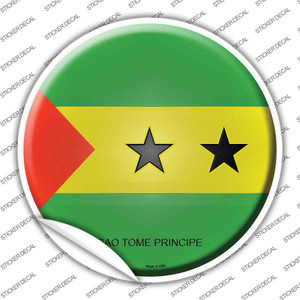 Sao Tome Principe Country Wholesale Novelty Circle Sticker Decal