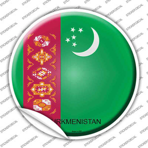 Turkmenistan Country Wholesale Novelty Circle Sticker Decal