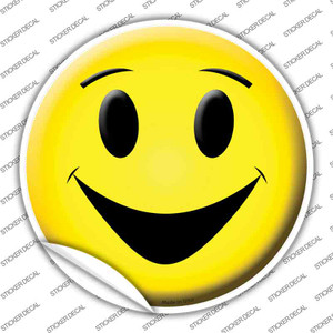 Yellow Smiling Face Wholesale Novelty Circle Sticker Decal