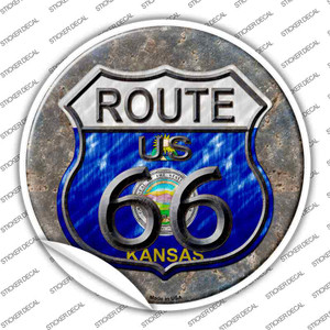 Kansas Route 66 Wholesale Novelty Circle Sticker Decal