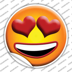 Smiling Face Hearts Wholesale Novelty Circle Sticker Decal
