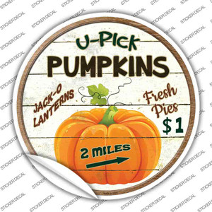 U Pick Pumpkins Wholesale Novelty Circle Sticker Decal