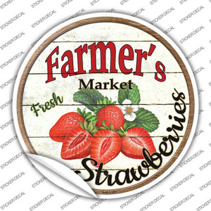 Farmers Market Strawberries Wholesale Novelty Circle Sticker Decal