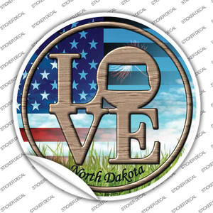 Love North Dakota Wholesale Novelty Circle Sticker Decal