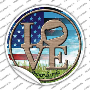 Love Pennsylvania Wholesale Novelty Circle Sticker Decal