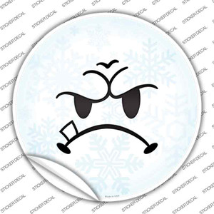 Mean Face Snowflake Wholesale Novelty Circle Sticker Decal