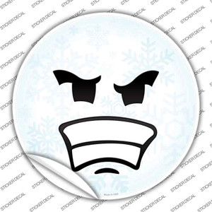 Angry Face Snowflake Wholesale Novelty Circle Sticker Decal