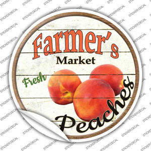 Farmers Market Peaches Wholesale Novelty Circle Sticker Decal