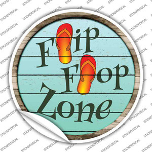 Orange Flip Flop Zone Wholesale Novelty Circle Sticker Decal