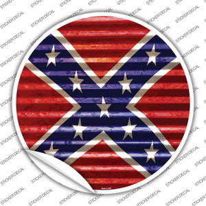 Confederate Flag Wavy Wholesale Novelty Circle Sticker Decal