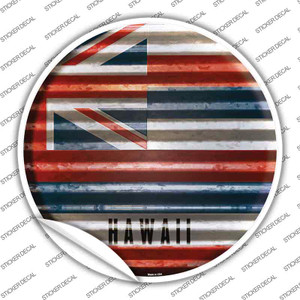 Hawaii Flag Corrugated Wholesale Novelty Circle Sticker Decal