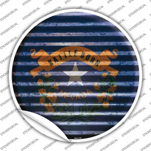 Nevada Flag Corrugated Wholesale Novelty Circle Sticker Decal