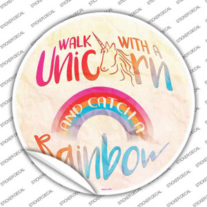 Walk with a Unicorn Wholesale Novelty Circle Sticker Decal